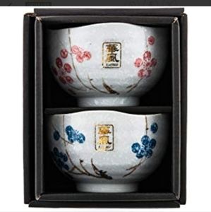 snow cherry rice bowls, ceramic  2, NEW